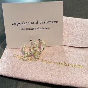 cupcakes & cashmere ‘Savannah’ Twisted Gold Hoops